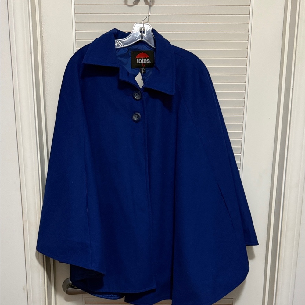 Totes wool blend Women's Royal Blue Cape / poncho